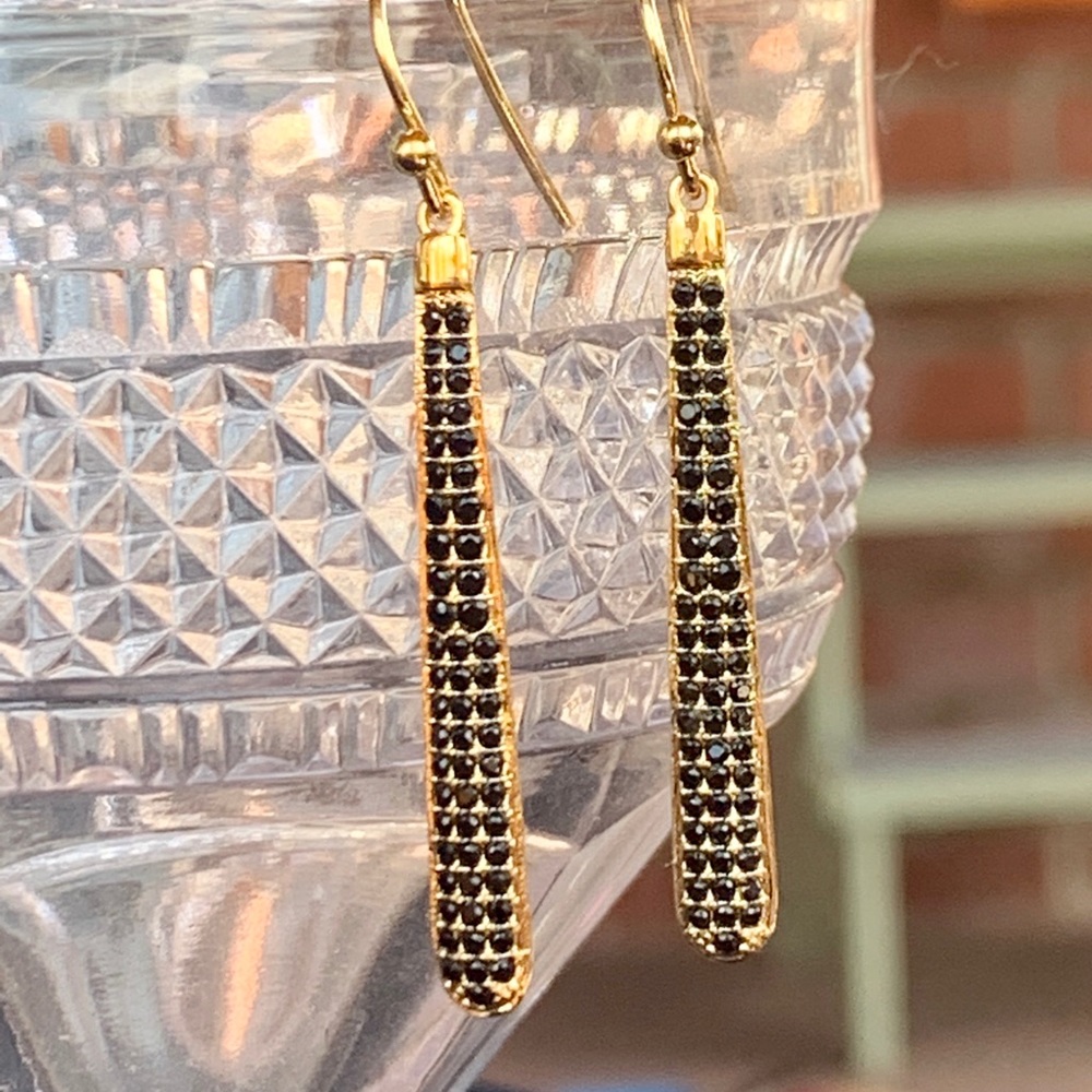 Vintage Kate Spade Black Jeweled Earrings